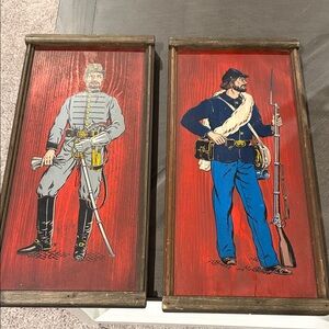 Civil War Soldier Art Painting Set - Red and Blue
